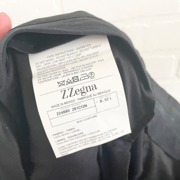Ermenegildo Z Zegna Men’s suit Blazer Pants Wool Black Formal Designer Sz 52L - Picture 15 of 16